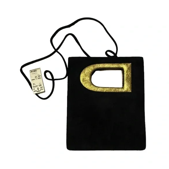 Donna Karan New York Vintage (1991) Black Suede Bag NWT - Picture 4 of 10